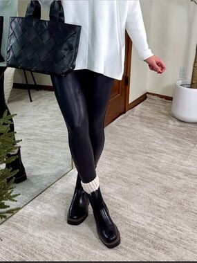 SPANX Black Faux Leather Leggings